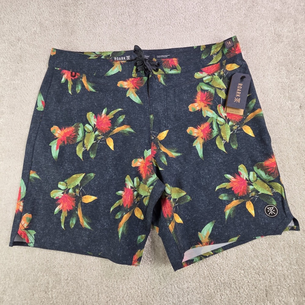 NWT Roark The Passage Boardshorts Mens‎ 36 Gray Tropical Cruise Beach